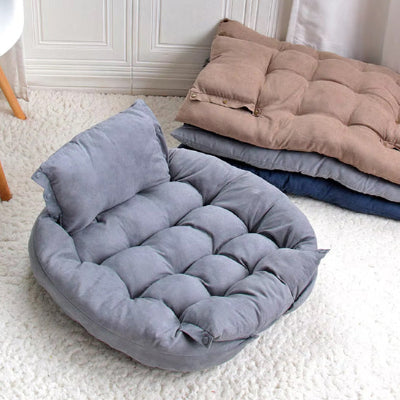 coussin  chien  gris