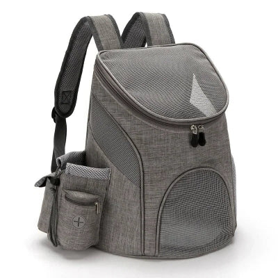sac a dos chien gris 